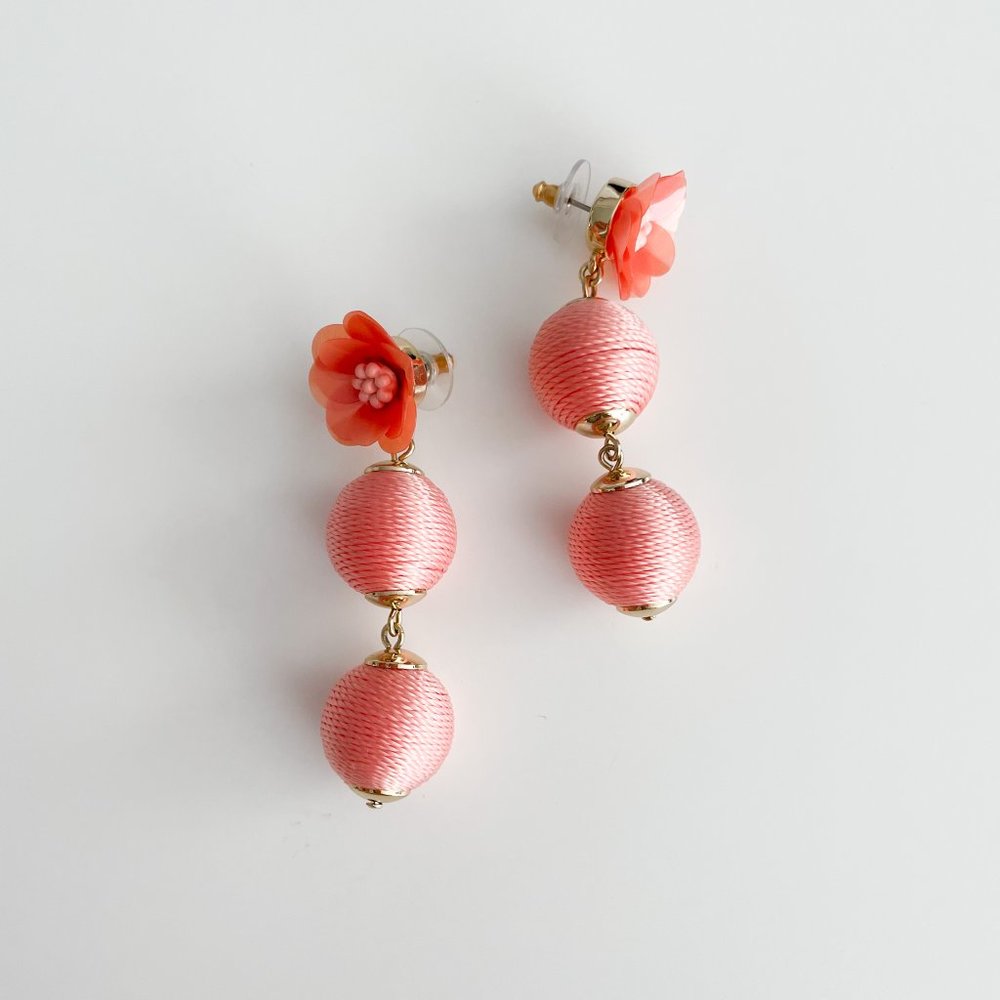 J. Crew Factory Wrapped Floral Earrings (Melon)